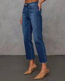 Rona Super Stretch High Rise Straight Leg Cropped Jeans