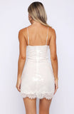 Taking It Easy Sequin Mini Dress Off White