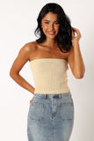 Zia Strapless Knit Top Lemon