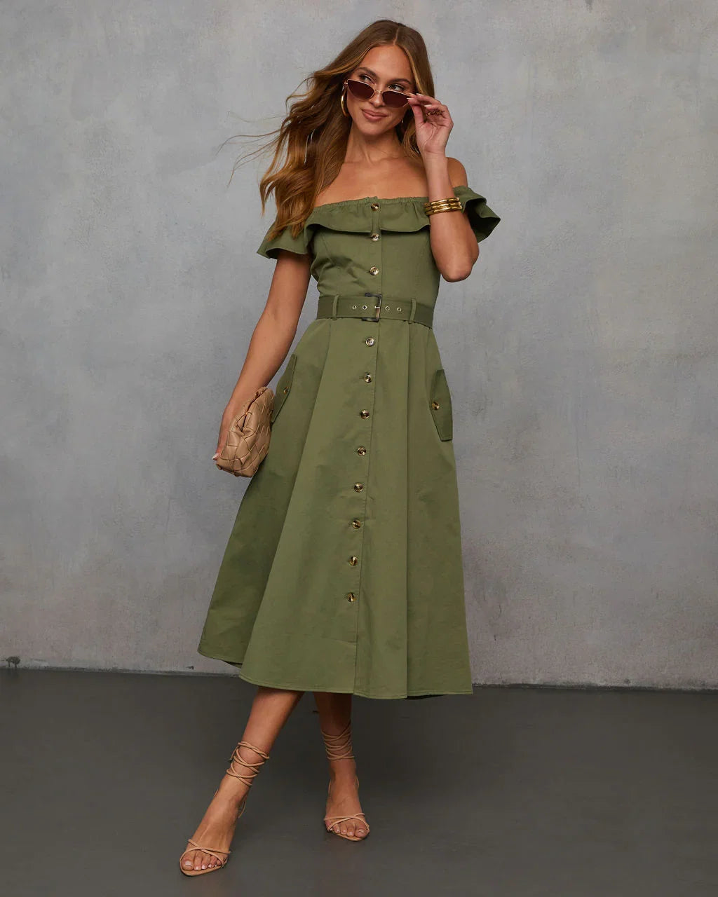 Maryanne Belted Utility Midi Dress