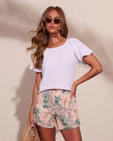 Kenzee Frayed Trim Gauze Top