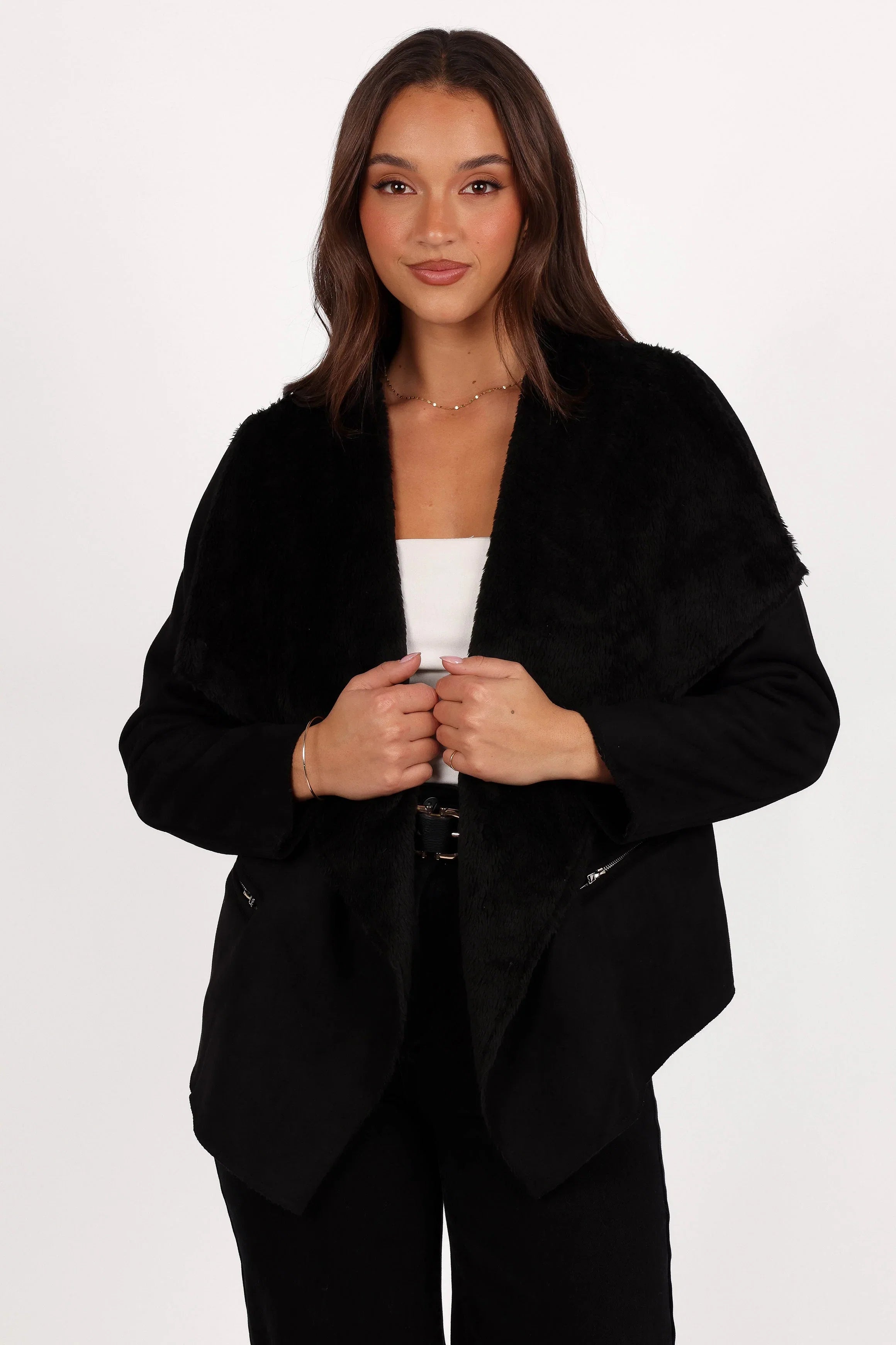 Lopez Faux Sherling Jacket Black