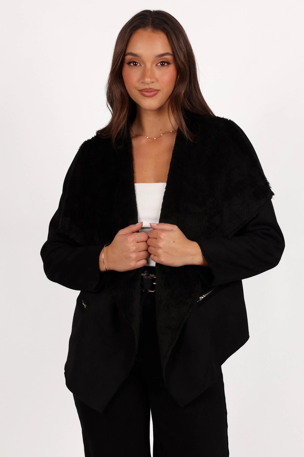 Lopez Faux Sherling Jacket Black