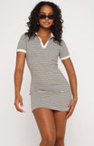 Say It Out Loud Mini Dress Blue Green Stripe