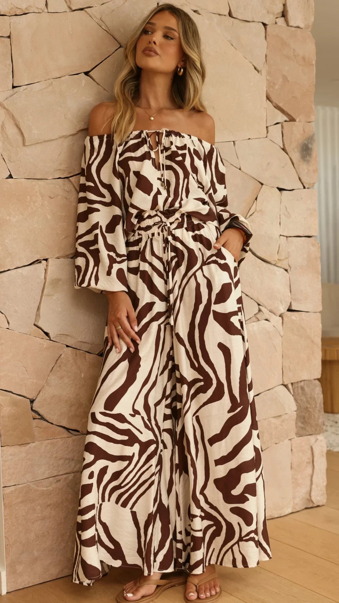 Avery Wide Leg Pants Luna Mocha