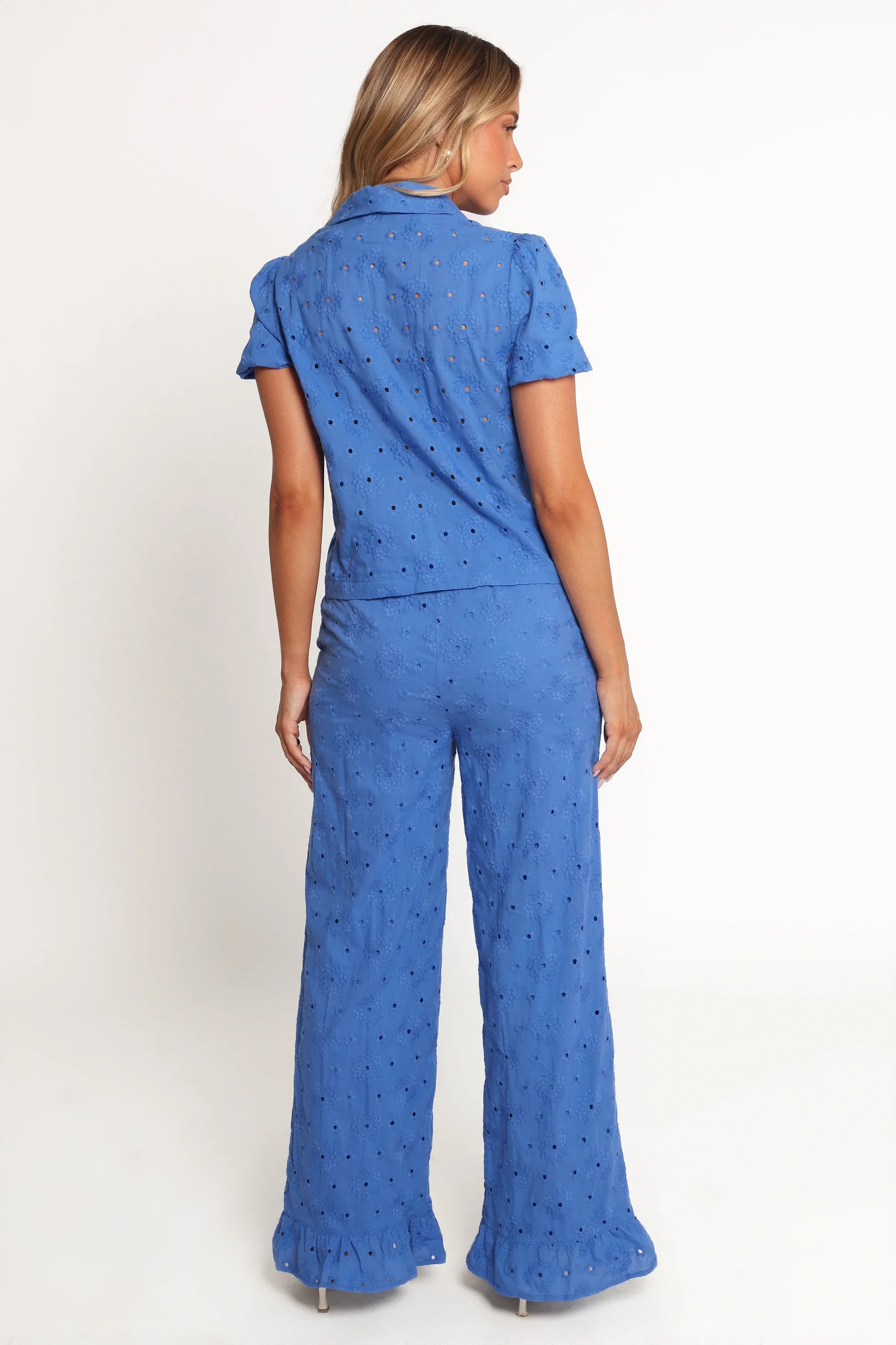 Katya Embroidered Pants Cobalt