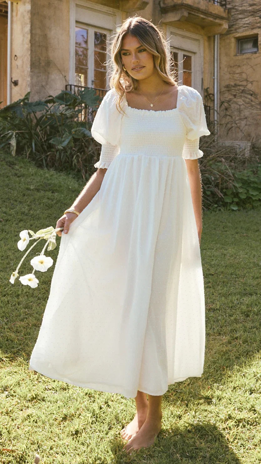Cierra Midi Dress White