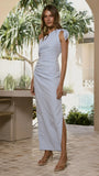 Nahilla One Shoulder Maxi Dress Baby Blue