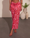 Senelle Floral Print Cover Up Maxi Skirt