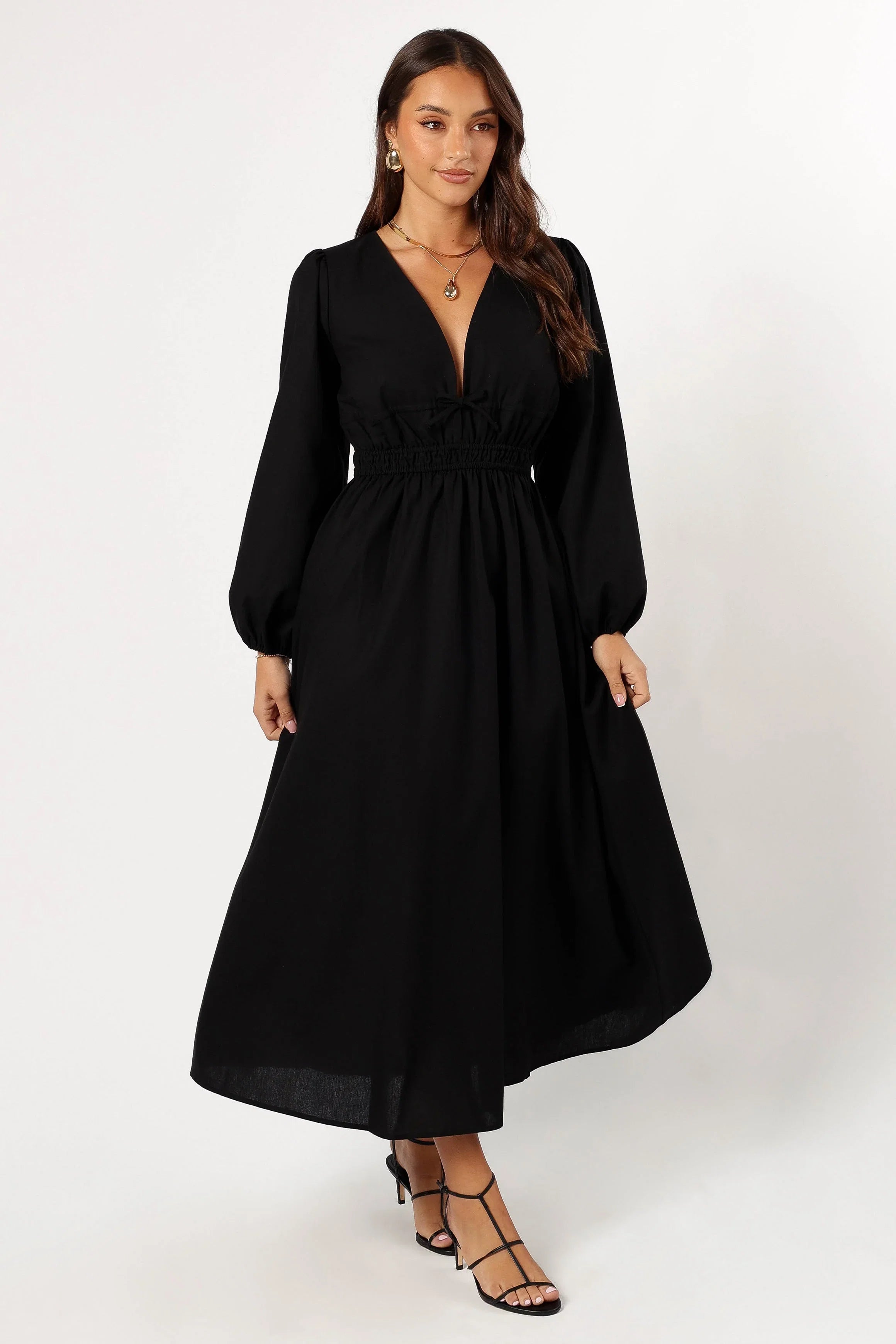 Cece Long Sleeve Maxi Dress Black