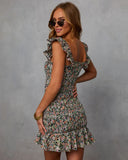 Calise Smocked Floral Mini Dress