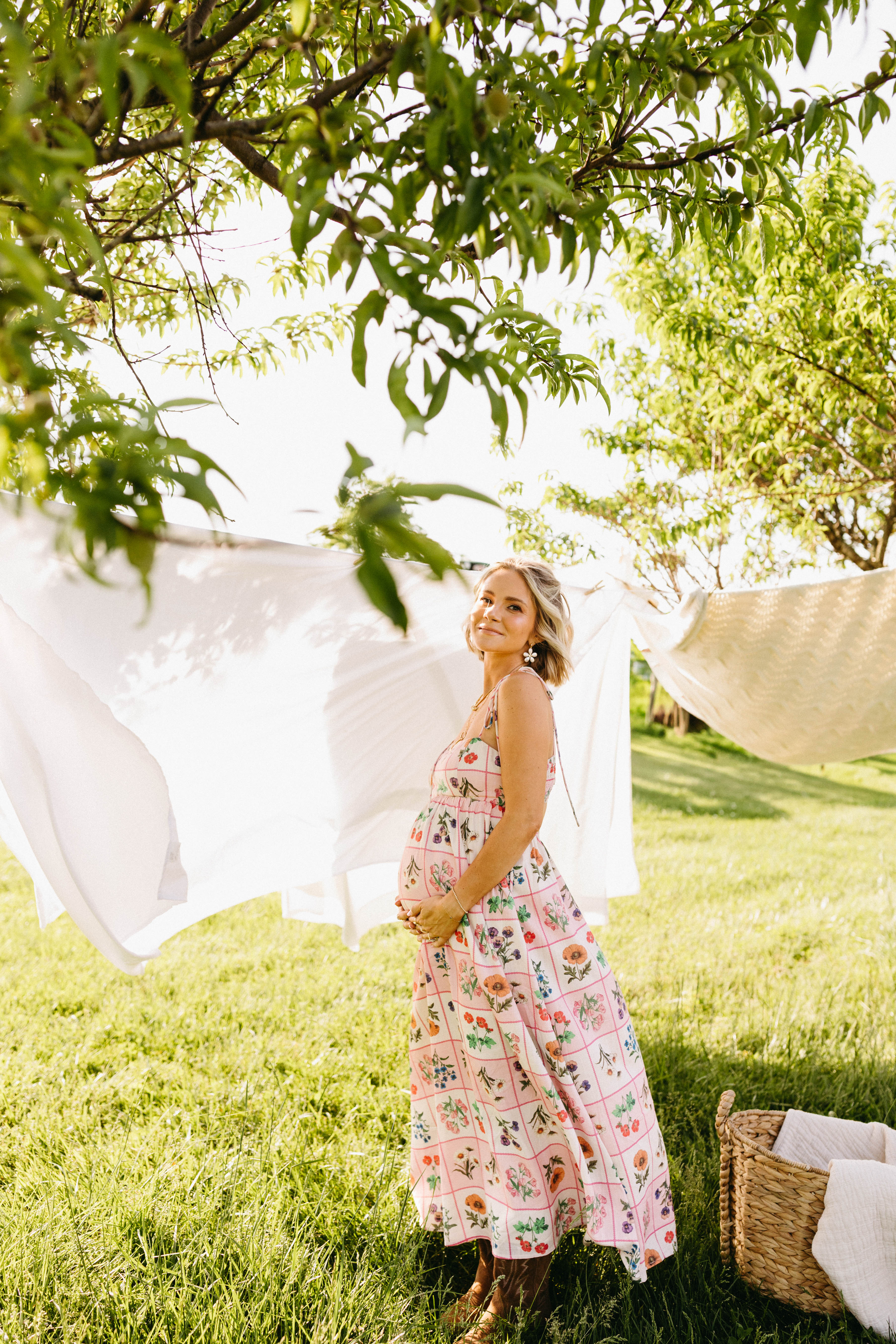 Simona Maxi Dress Pink Floral Tile