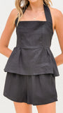 Alta Vista Linen Shorts Black