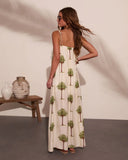 Tropic Treasure Palm Print Maxi Dress