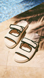 Abbot Sandals White Black Contrast