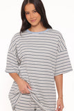 Hellen Stripe Short Set Blue Cream Stripe