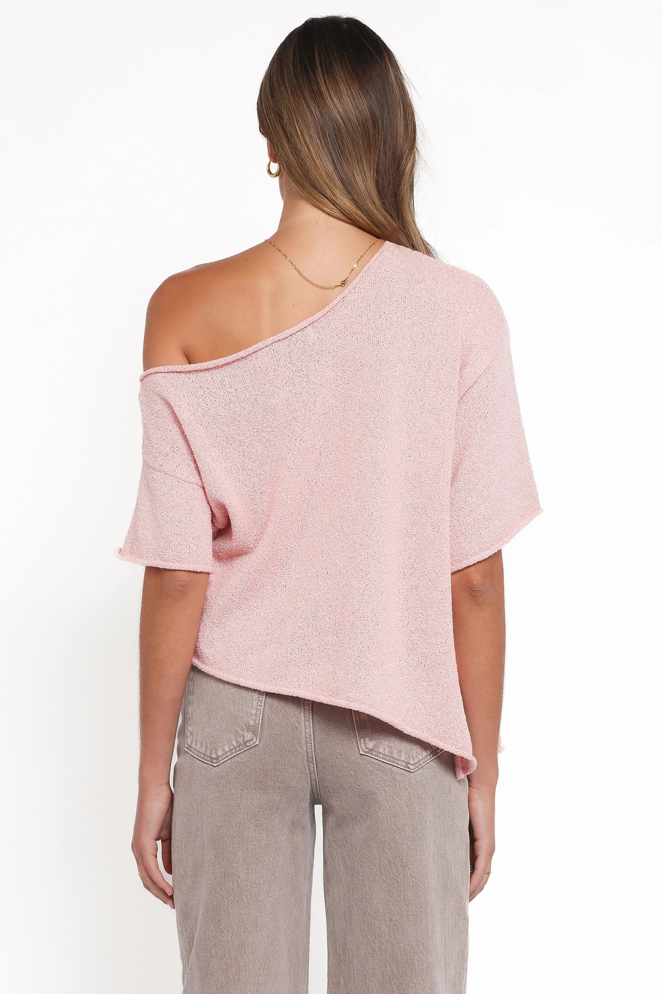 Ardena Boucle Knit Top Pink