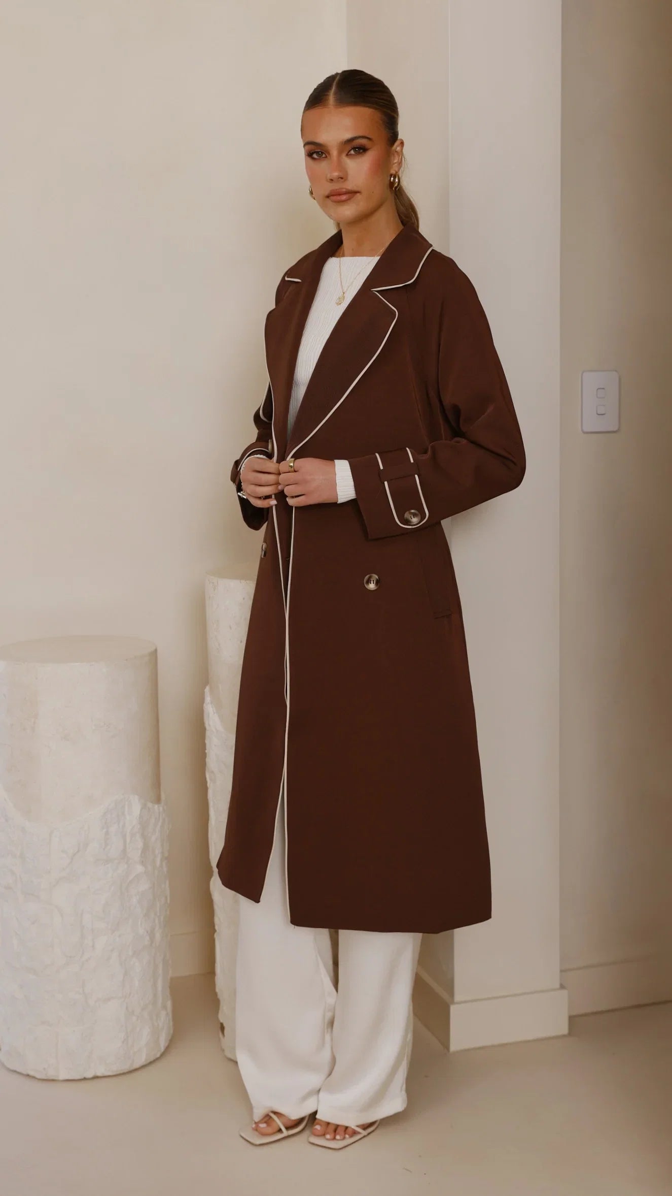 Blanca Trench Coat Espresso