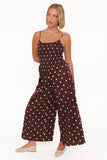 Paloma Jumpsuit Chocolate Polka Dot
