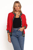 Yorkshire Contrast Hem Cardigan Red