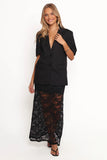 Laken Sheer Lace Maxi Skirt Black