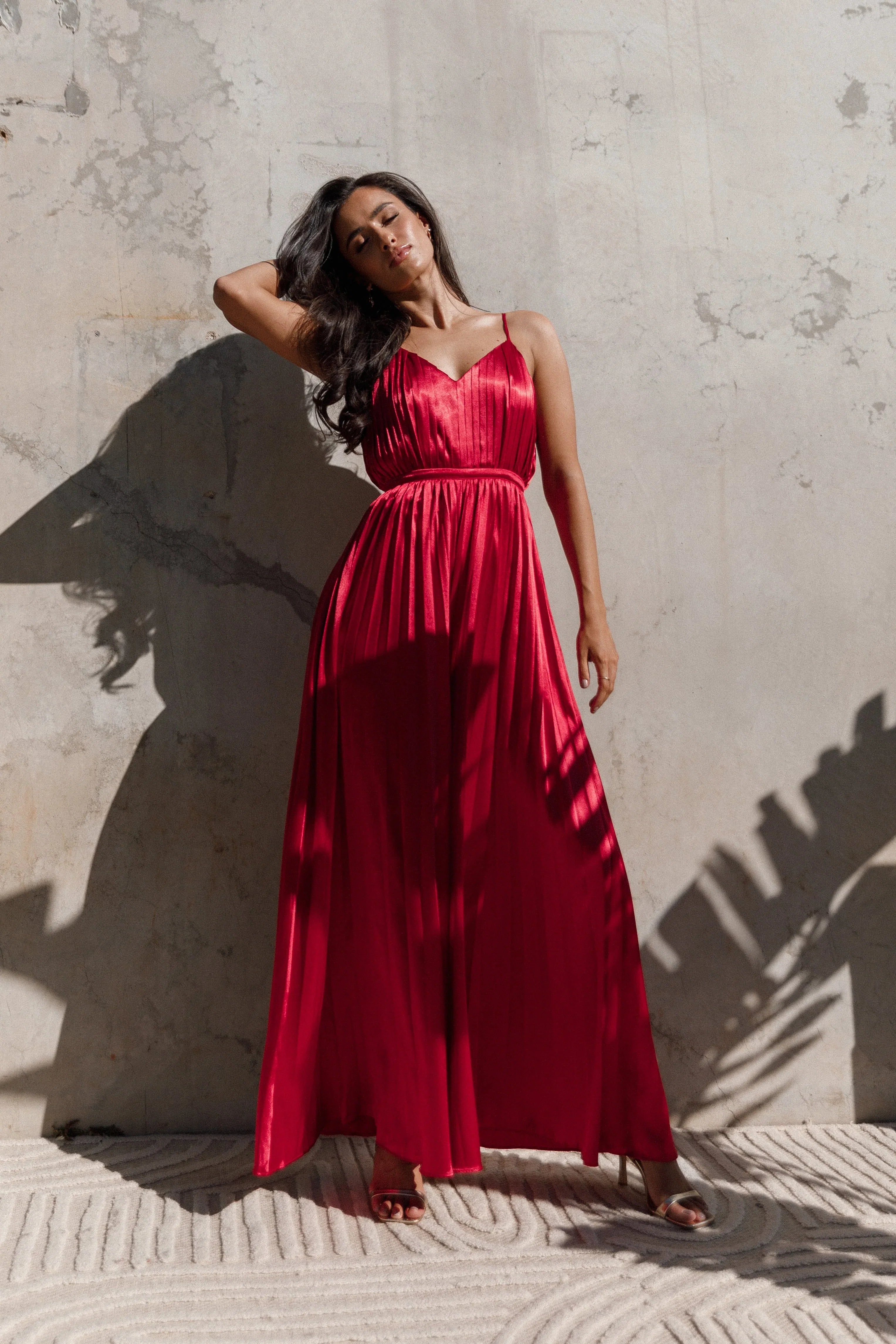 Eden Wide Leg Jumpsuit Red