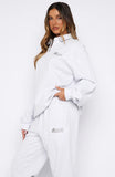 Cant Be Changed Oversized Henley Sweater Grey Marle