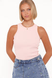 Ari Ribbed Tank Top Petal Pink