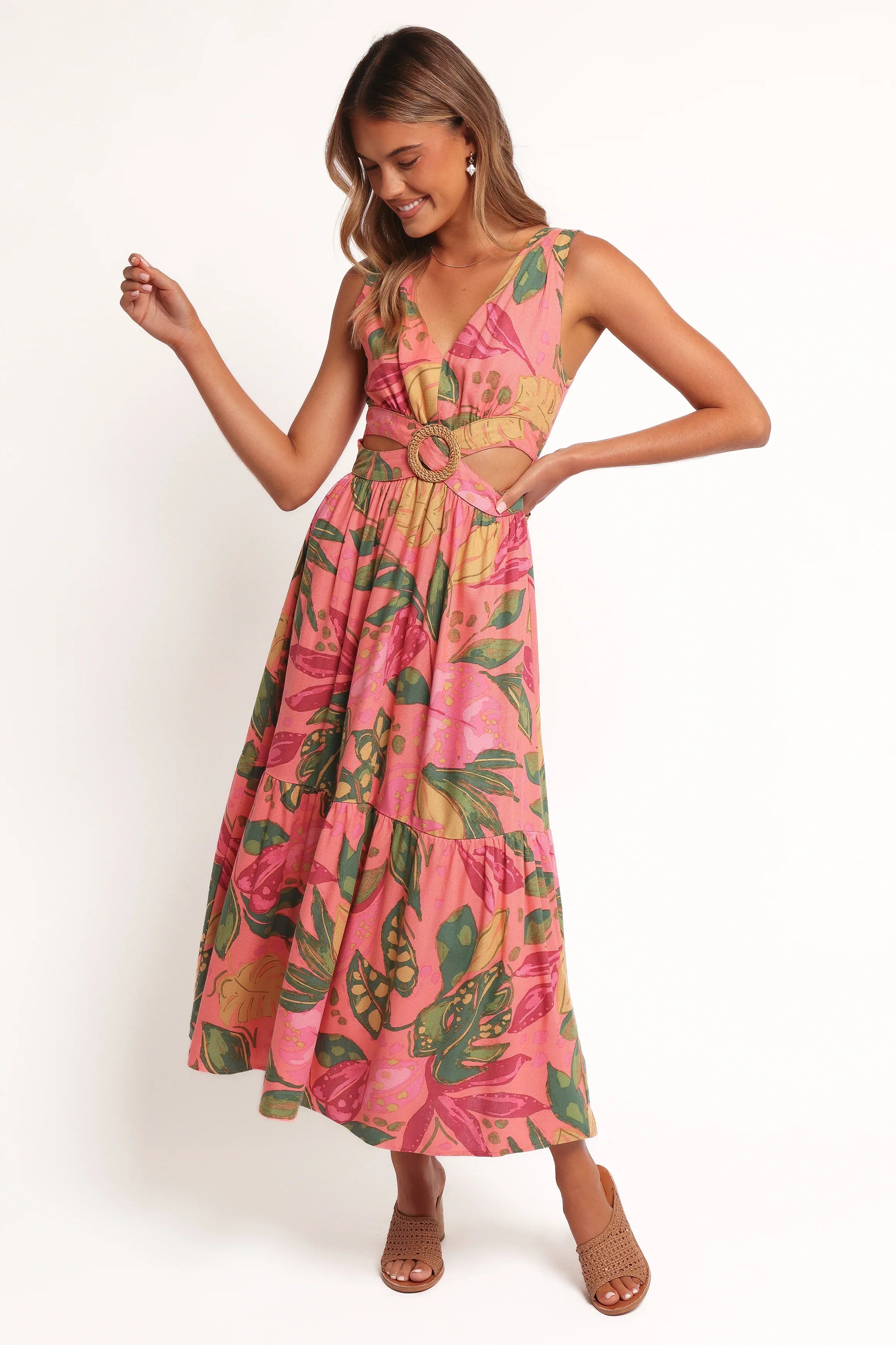 Oasis Midi Dress Pink Rio