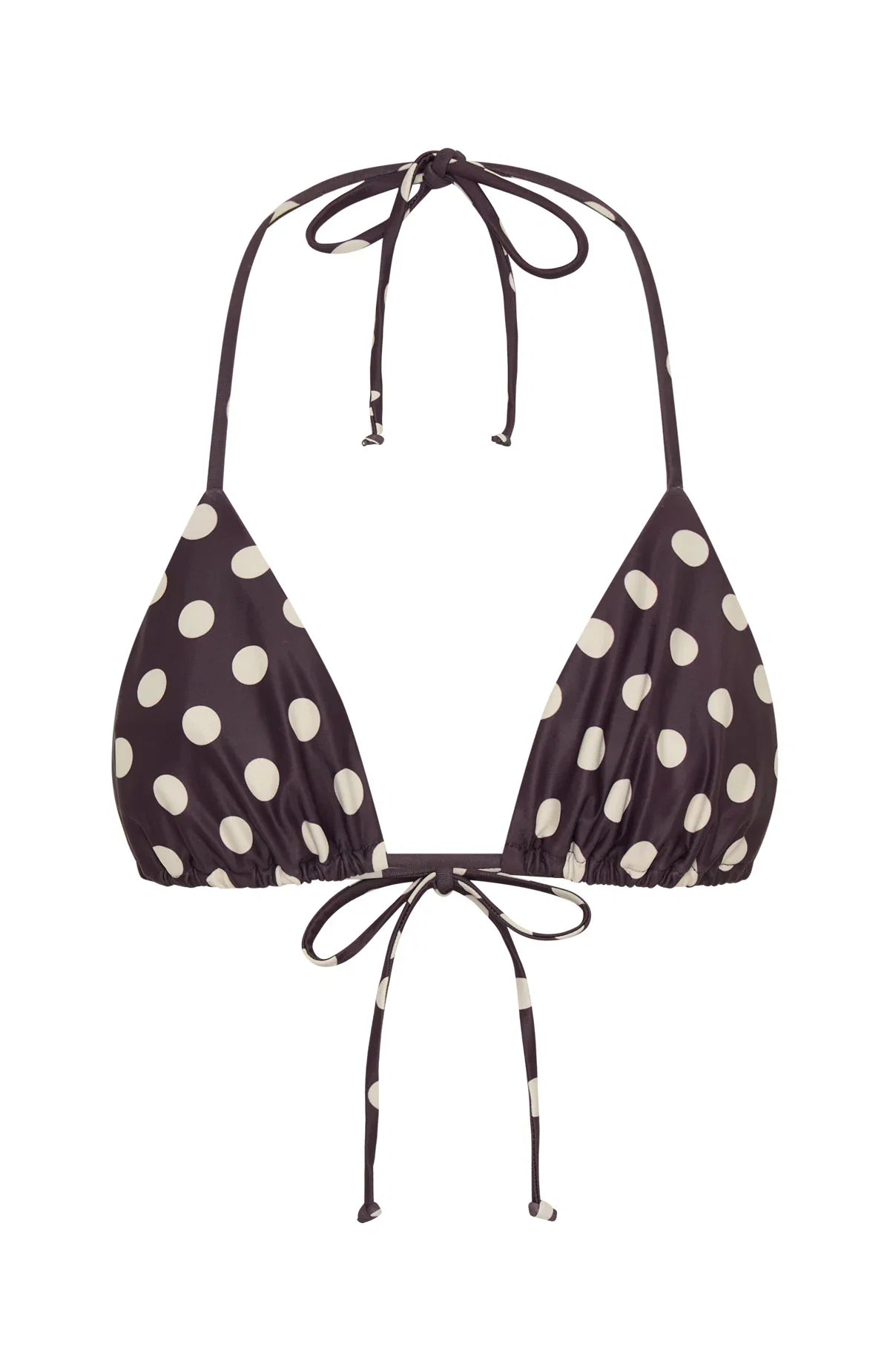Golden Hour Bikini Top Choc Cream Polka Dot