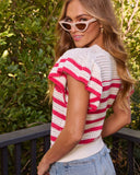 Krista Flutter Sleeve Crochet Top