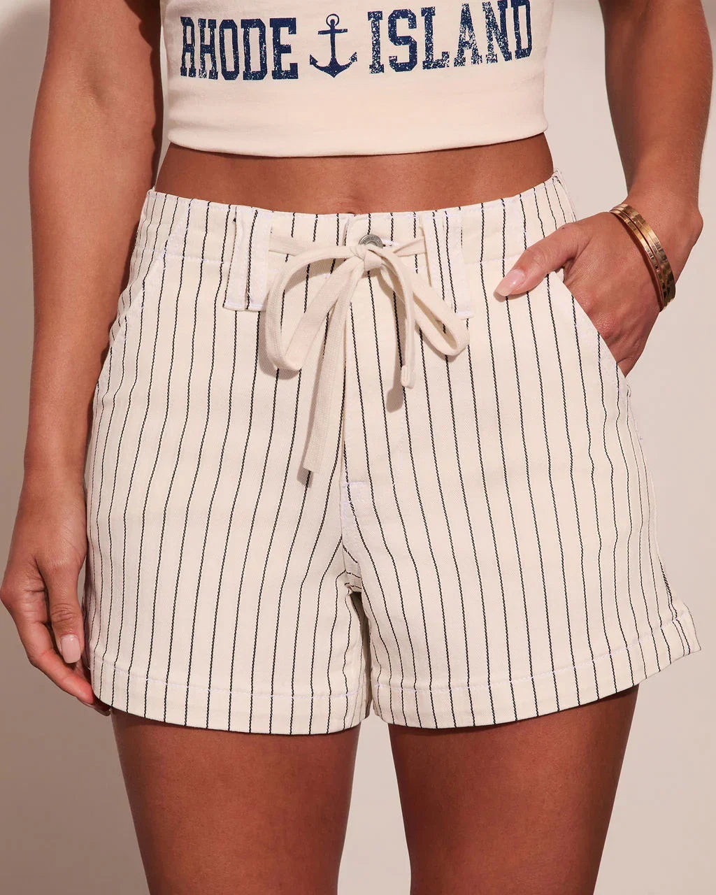Dock Bliss Striped Drawstring Shorts