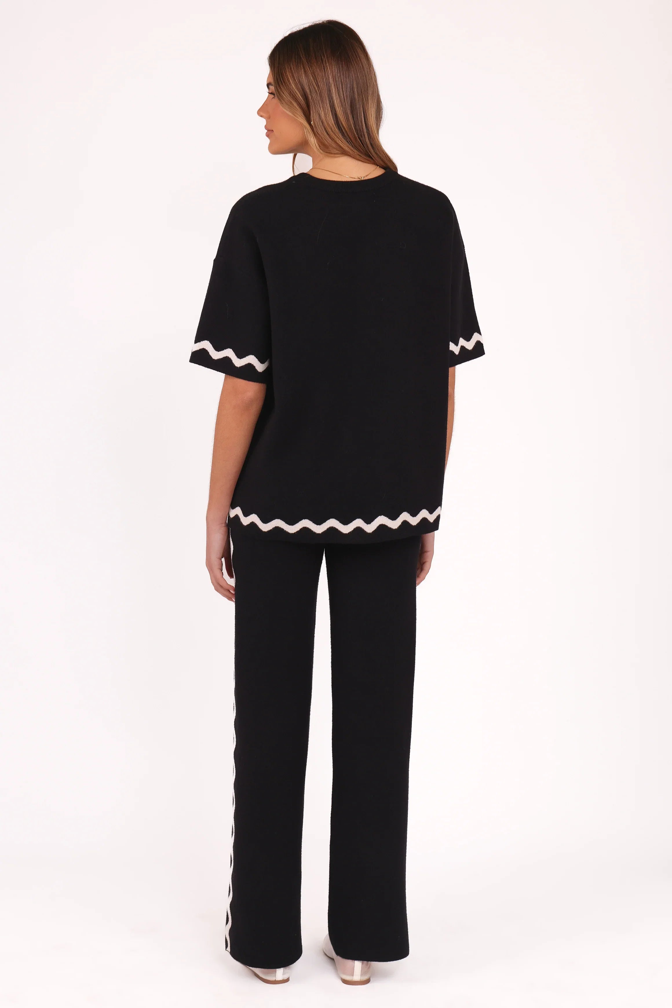 Vespa Knitted Pant Black White
