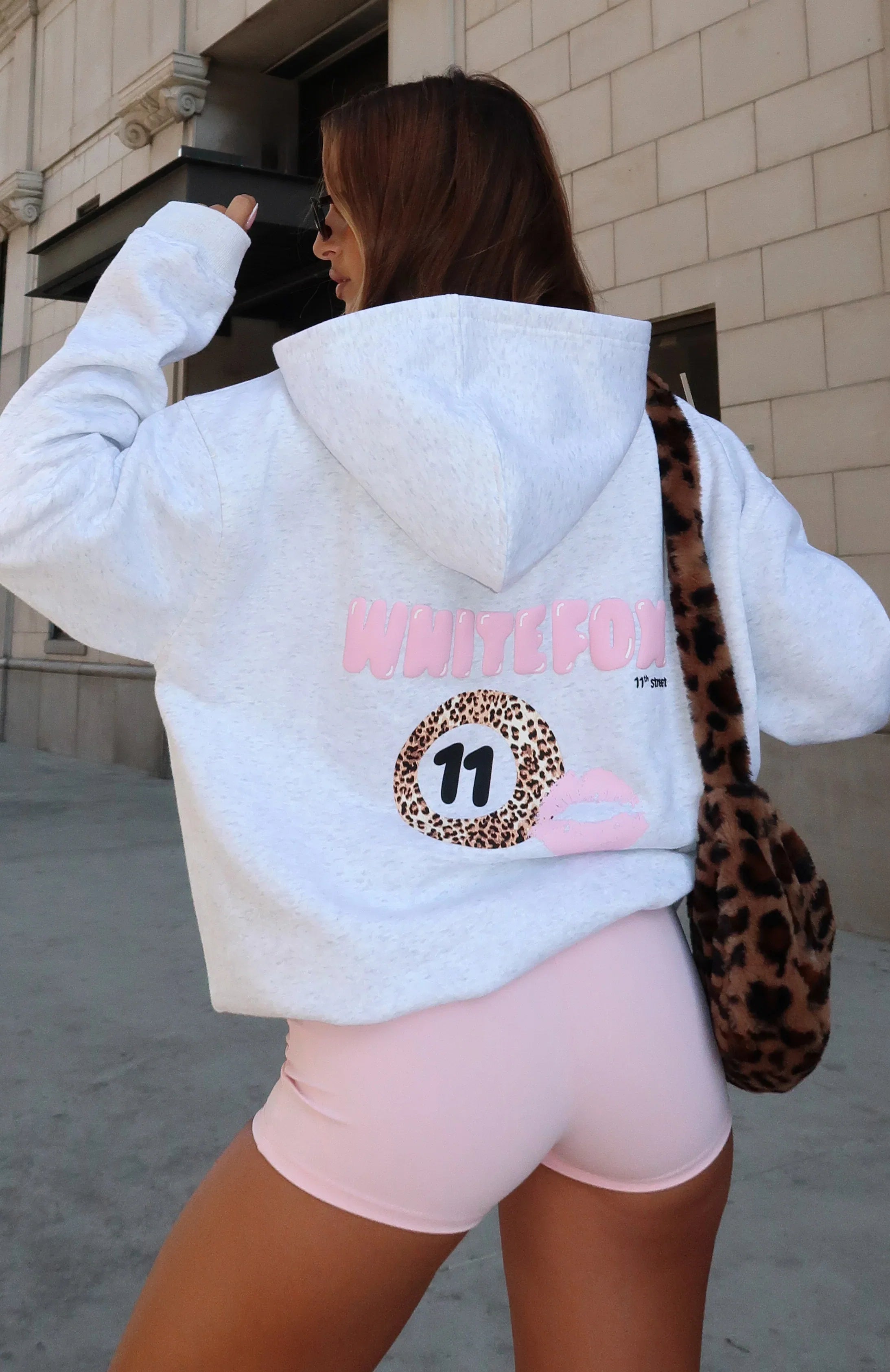 11th Street Shes So Lucky Oversized Hoodie Leopard Splice