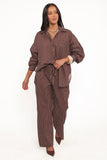 Darya Pants Chocolate Stripe