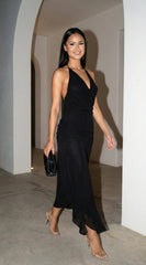 Lecce Halter Maxi Dress Black