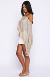 Pretty Heart Knit Poncho Top Champagne