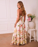 Daybreak Bloom Floral Halter Neck Maxi Dress