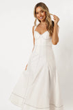 Everly Crossback Midi Dress White Denim