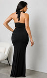 Zalyra Halter Cutout Maxi Dress Black