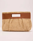 Coastal Canvas Woven Straw Clutch
