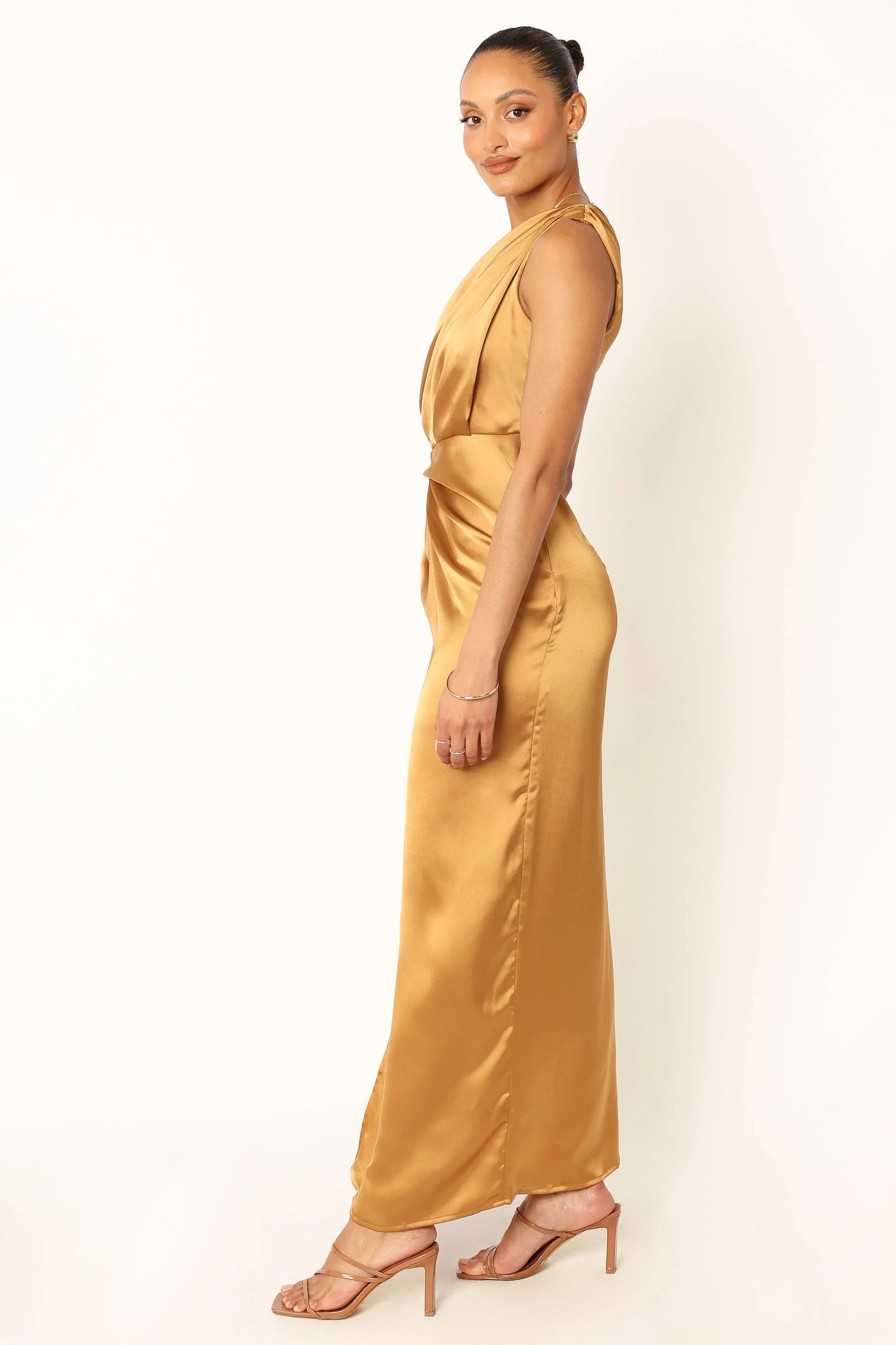 Nadia One Shoulder Maxi Dress Bronze