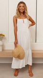 Avalia Linen Maxi Dress White