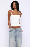 A Minute Later Ribbed Top White