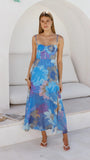 Rahima Maxi Dress Blue Floral