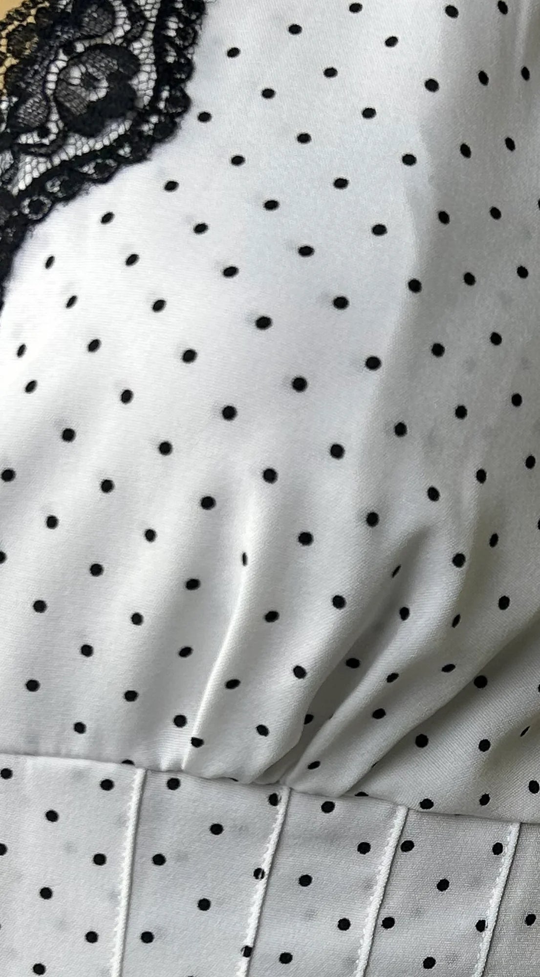 Valette Polka Dot Lace Halter Top White