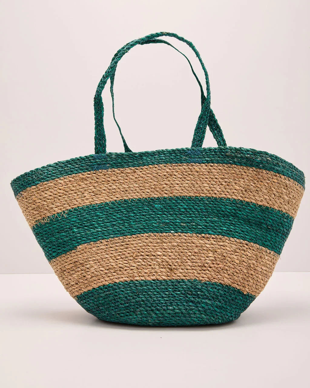 Bright Escape Striped Woven Straw Tote Bag