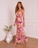 Dewy Blooms Strapless Floral Midi Dress