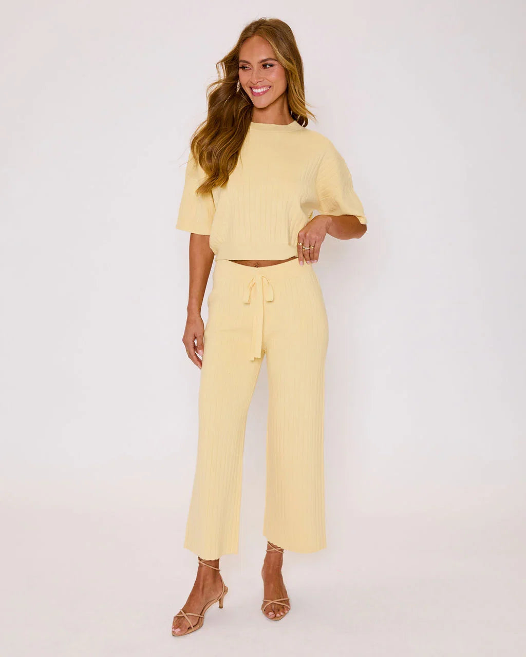 Luisah Ribbed Knit Straight Leg Pants