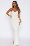 Gotta Give Me Embellished Crochet Maxi Dress Off White